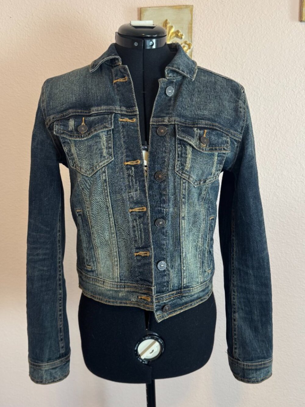 Distressed Blue Denim Just USA  Jacket S